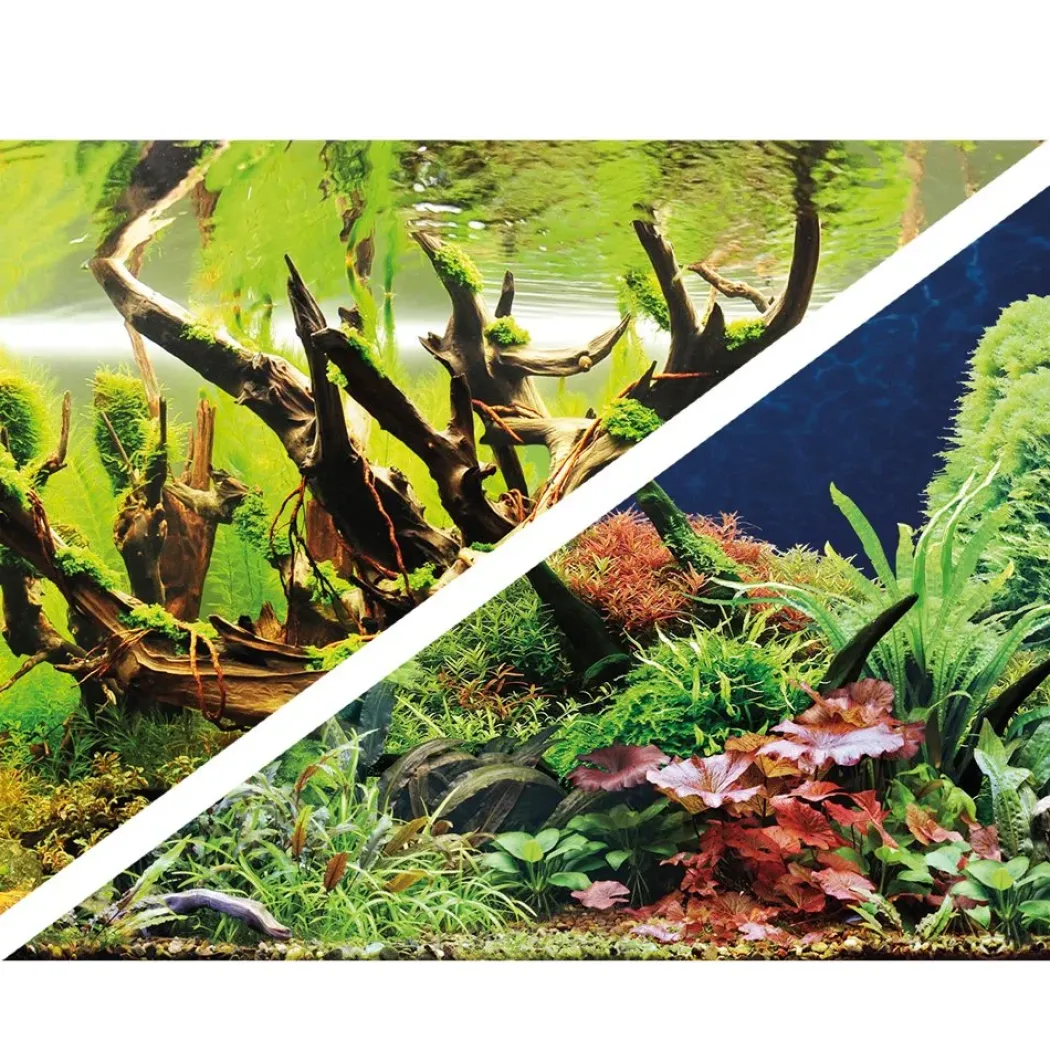Akvariebaggrund Wood Island / Green secret (60 cm høj) pr meter