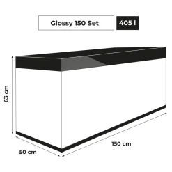 Akvarium Glossy 150 Sort 472 Liter