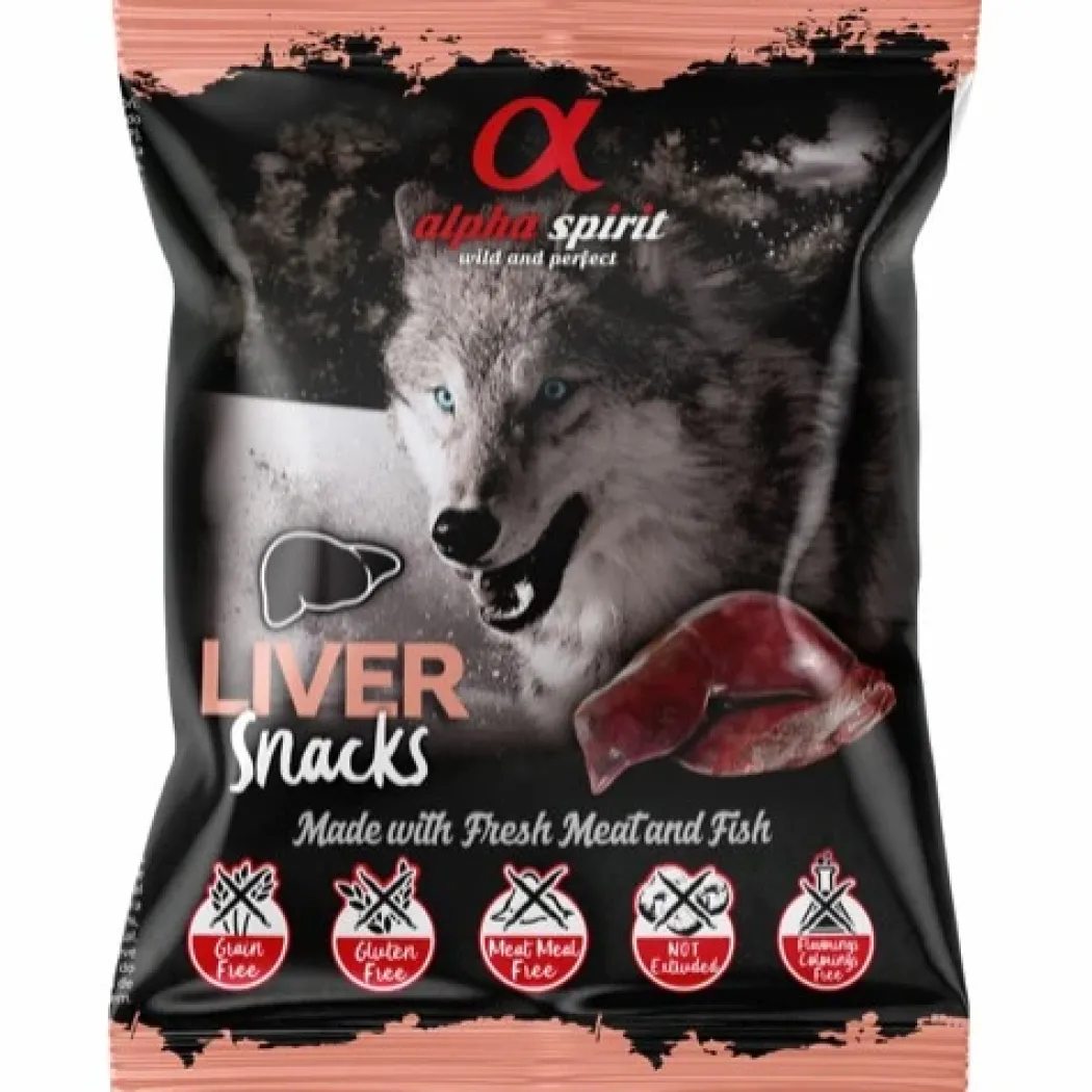Alpha Spirit Liver Snack 50 g - kornfri hundesnacks med lever