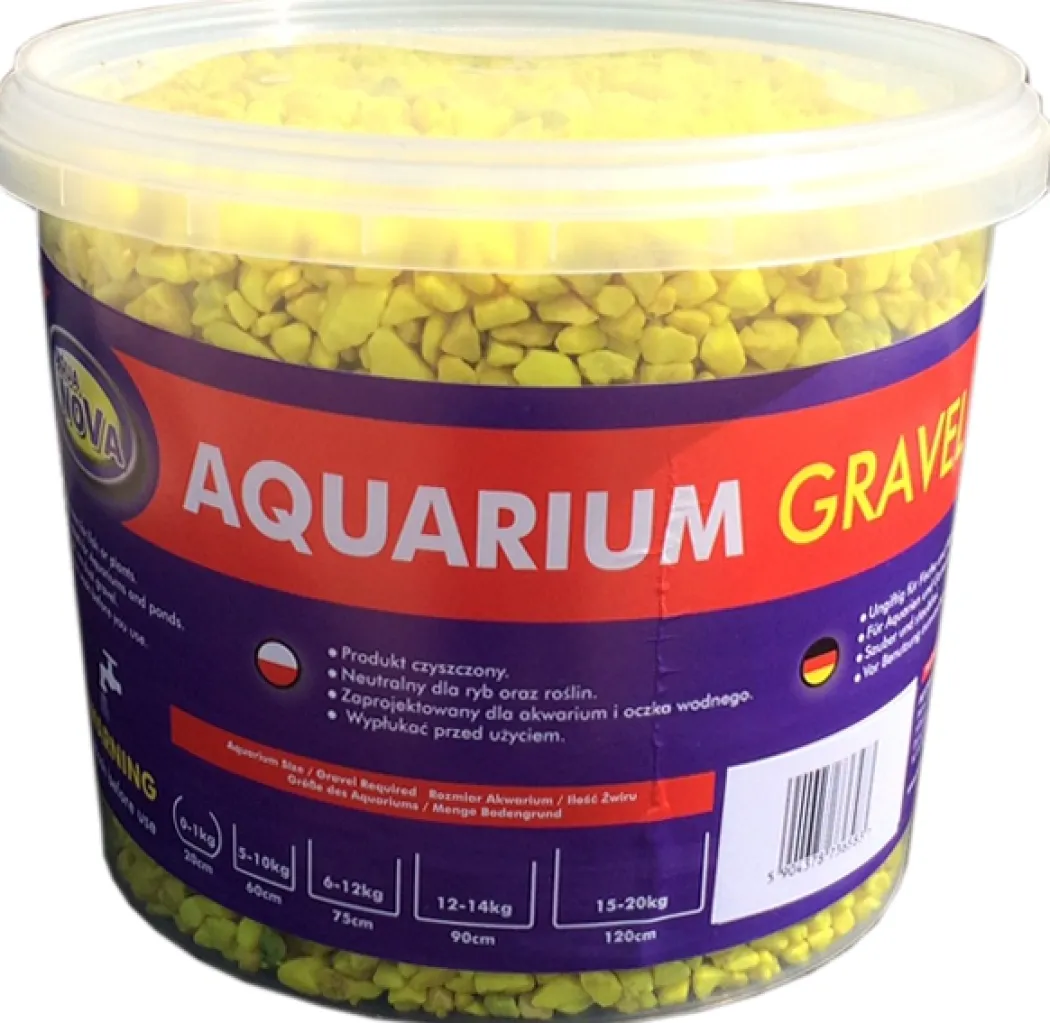 Aqua Nova Farvet grus Flourecent Yellow 5 kg