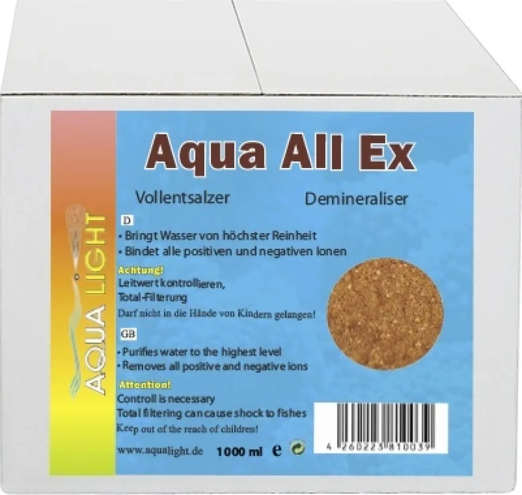 AquaAllEx demineraliseringsharpiks - ionbytter til RO-systemer refill 1 liter (silikatfjerner)