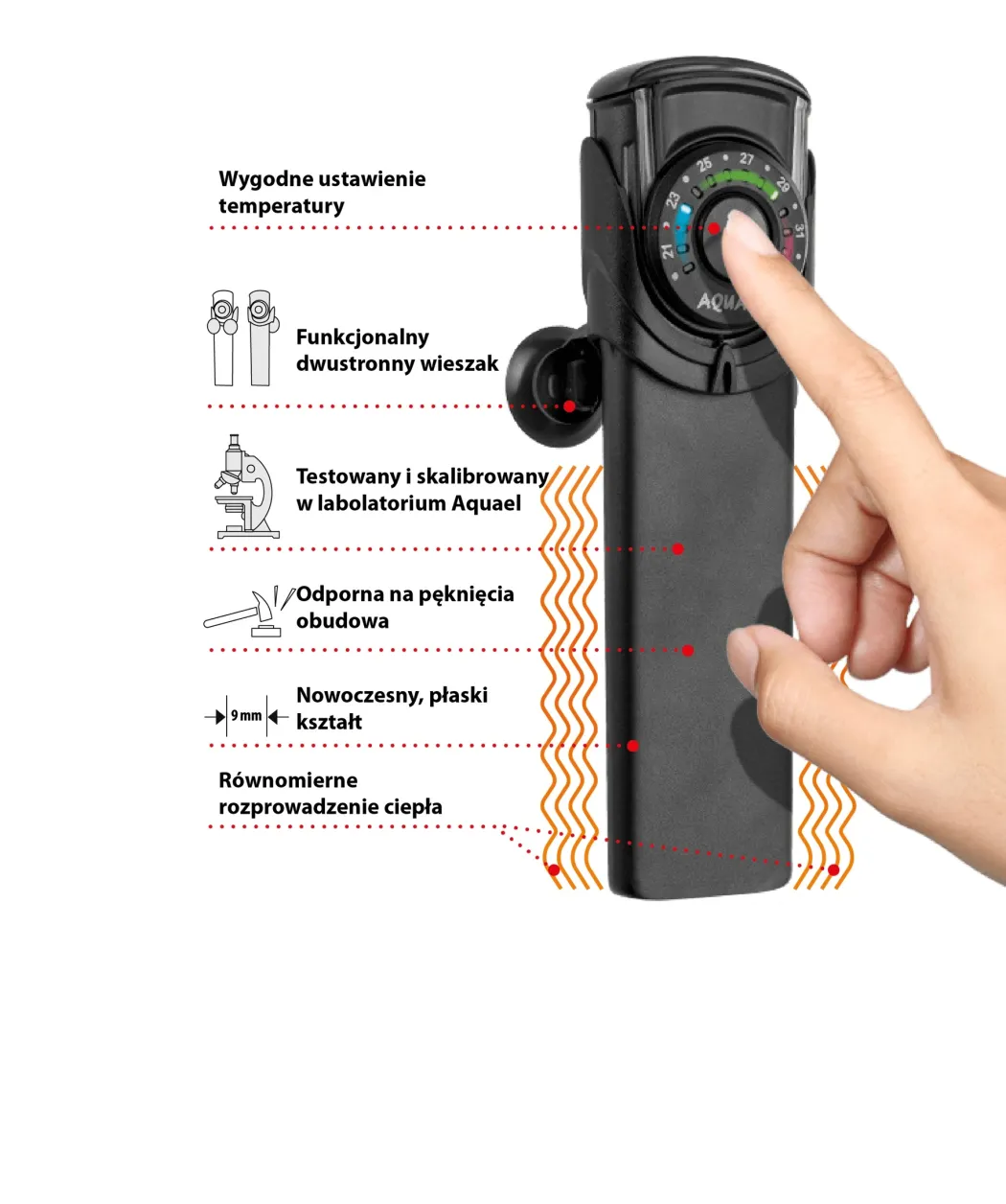AquaEL Ultra heater 75 W Dag og Nat Varmelegeme