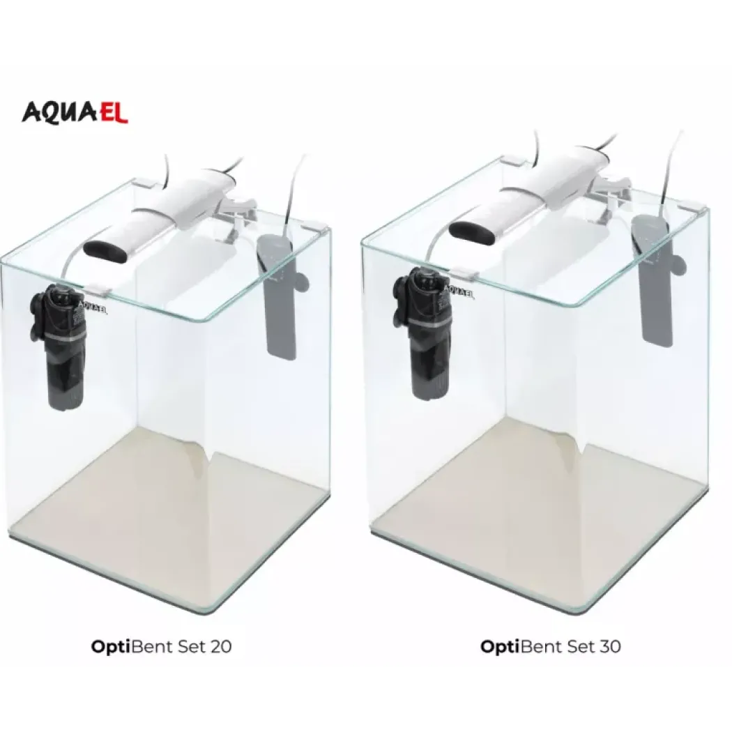 AquaEl Akvarie Opti Bent Hvid 30 Liter