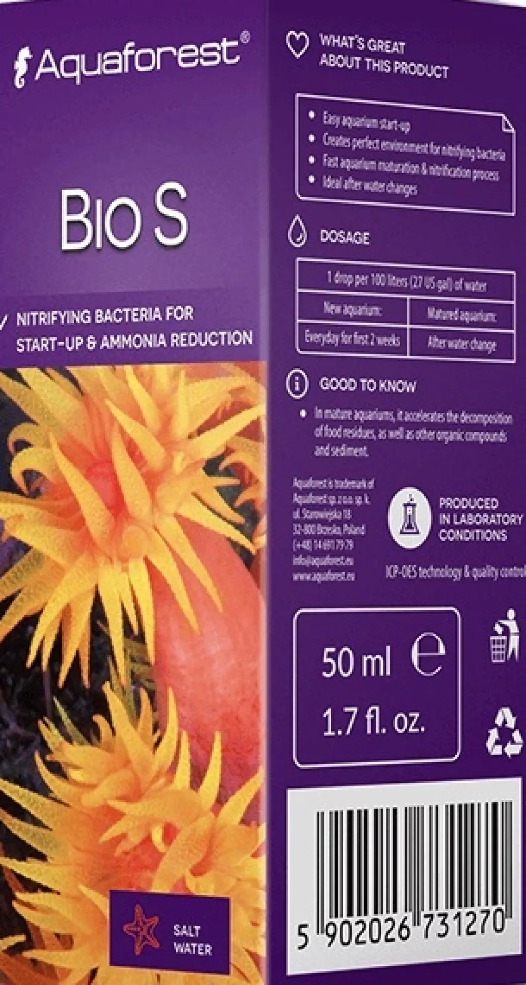 AquaForest Bio S (Bakteriopstart) 50 ml