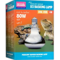 Arcadia D3 Basking Lamp UV reptil pære 80 w