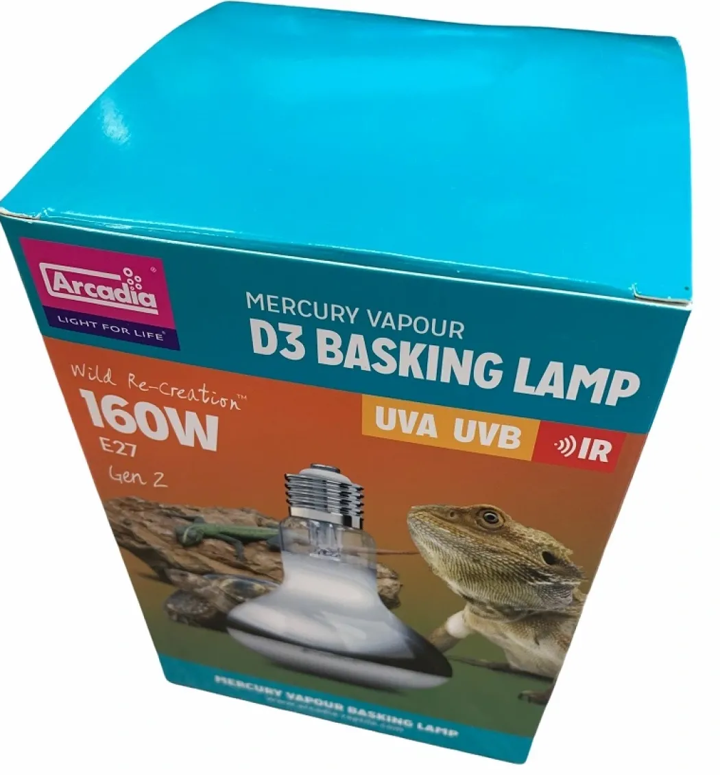 Arcadia D3 Basking Reptile Lamp UVB kompakt pære 160 w