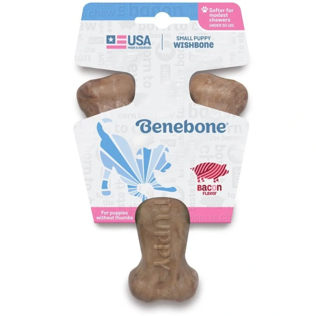Benebone Puppy Wishbone Bacon S - hvalpe tyggeben med bacon