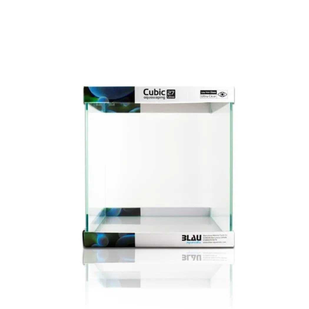 Blau Cubic Akvarium Aquascaping 27 L Optiwhite glas (30X30X30)