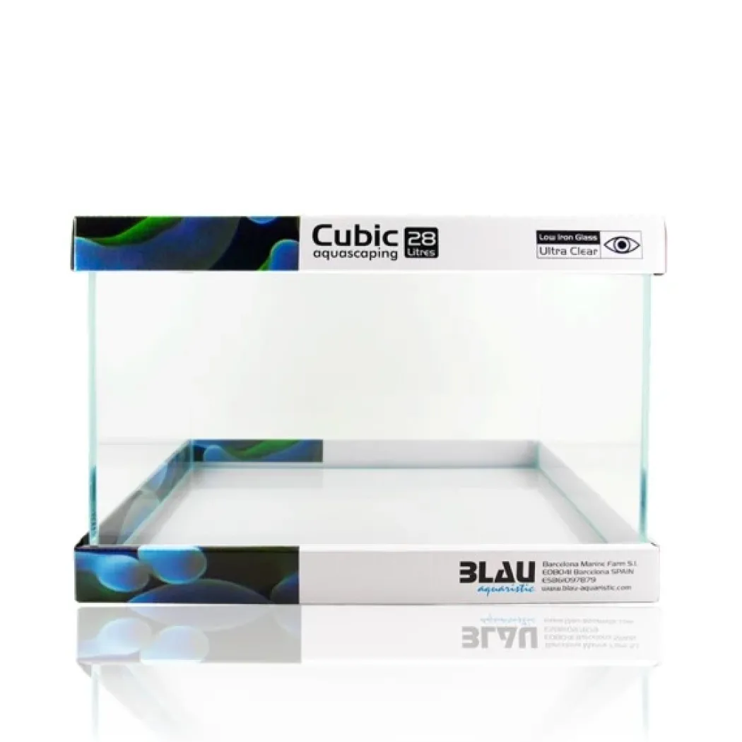Blau CUBIC Akvarium Aquascaping 28 L Optiwhite glas (40x25x28)