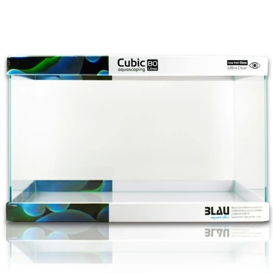 Blau Glasakvarium CUBIC Aquascaping 80 62x36x36 cm