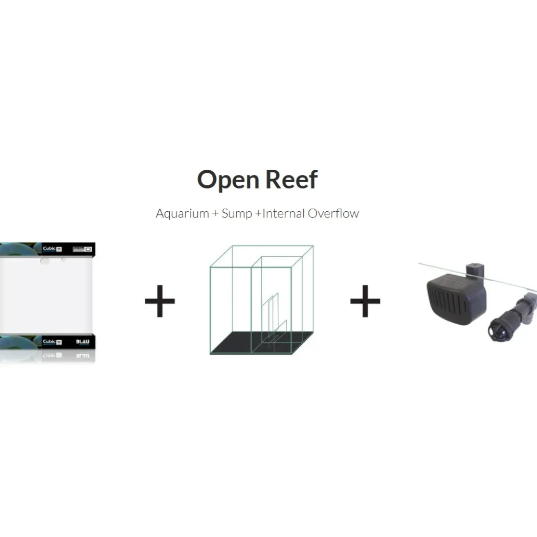 Blau Saltvandsakvarium Open Reef Experience 91 Liter 45x45x45 cm