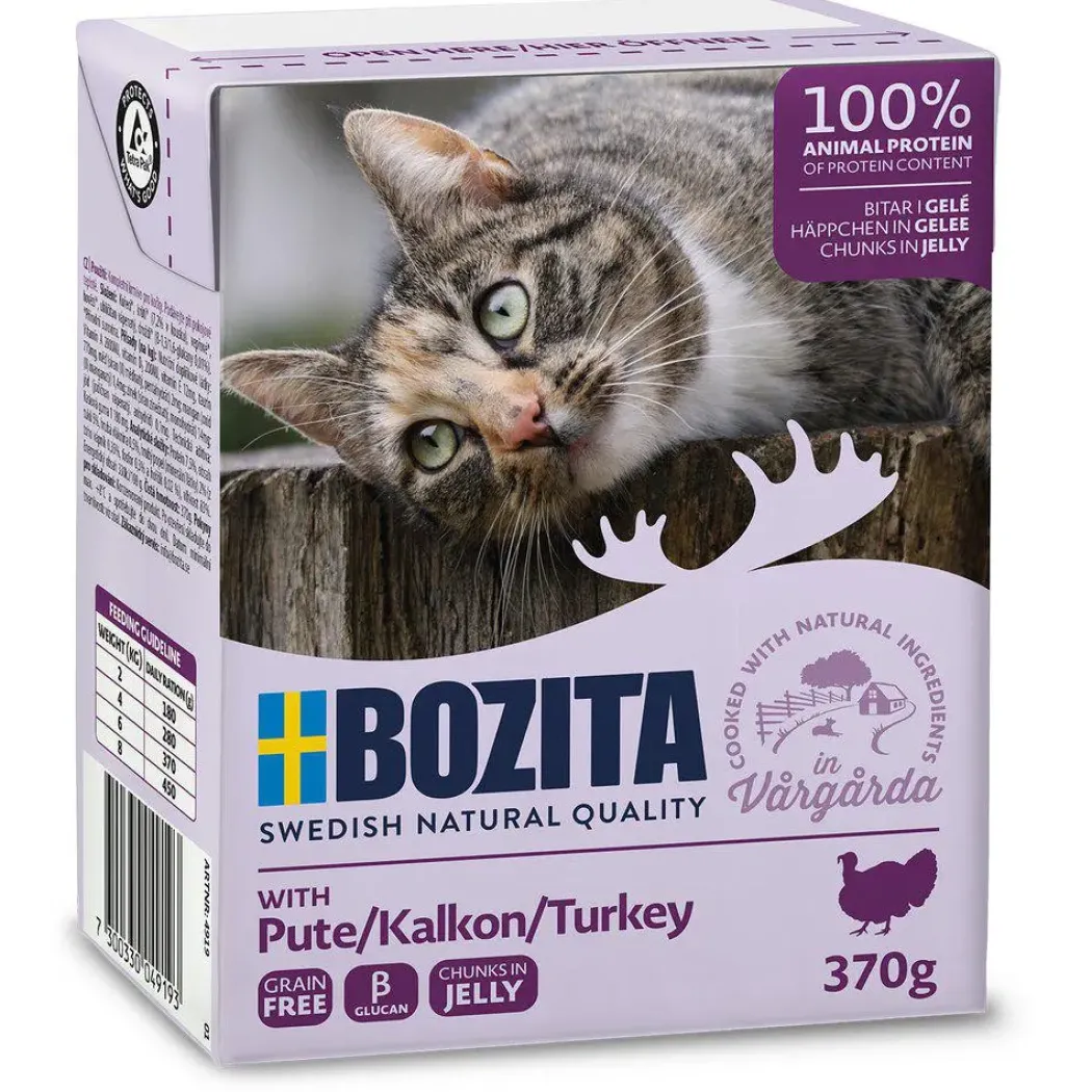 Bozita Kattefoder Bidder i Gele med Kalkun 370 gram
