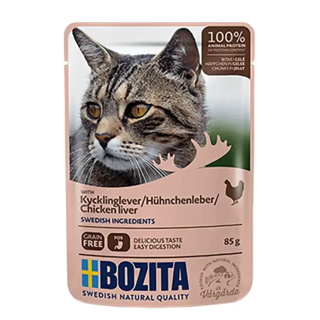 Bozita Kattefoder pose 85g kyllingelever gele