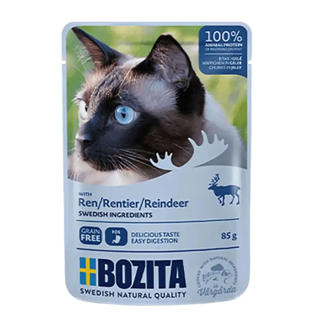 Bozita Kattefoder pose 85g rensdyr gele