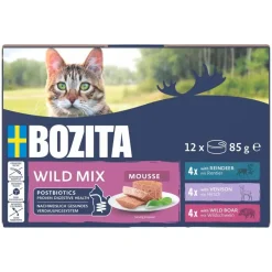 Bozita Mousse Mixedwild 12x85 g - Rensdyr, Hjort & Vildsvin til Kat