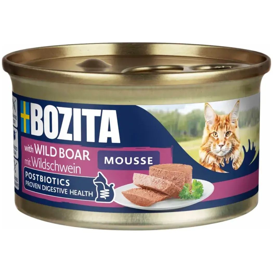 Bozita Mousse Vildsvin 85 g - Kornfrit Fuldfoder til Kat