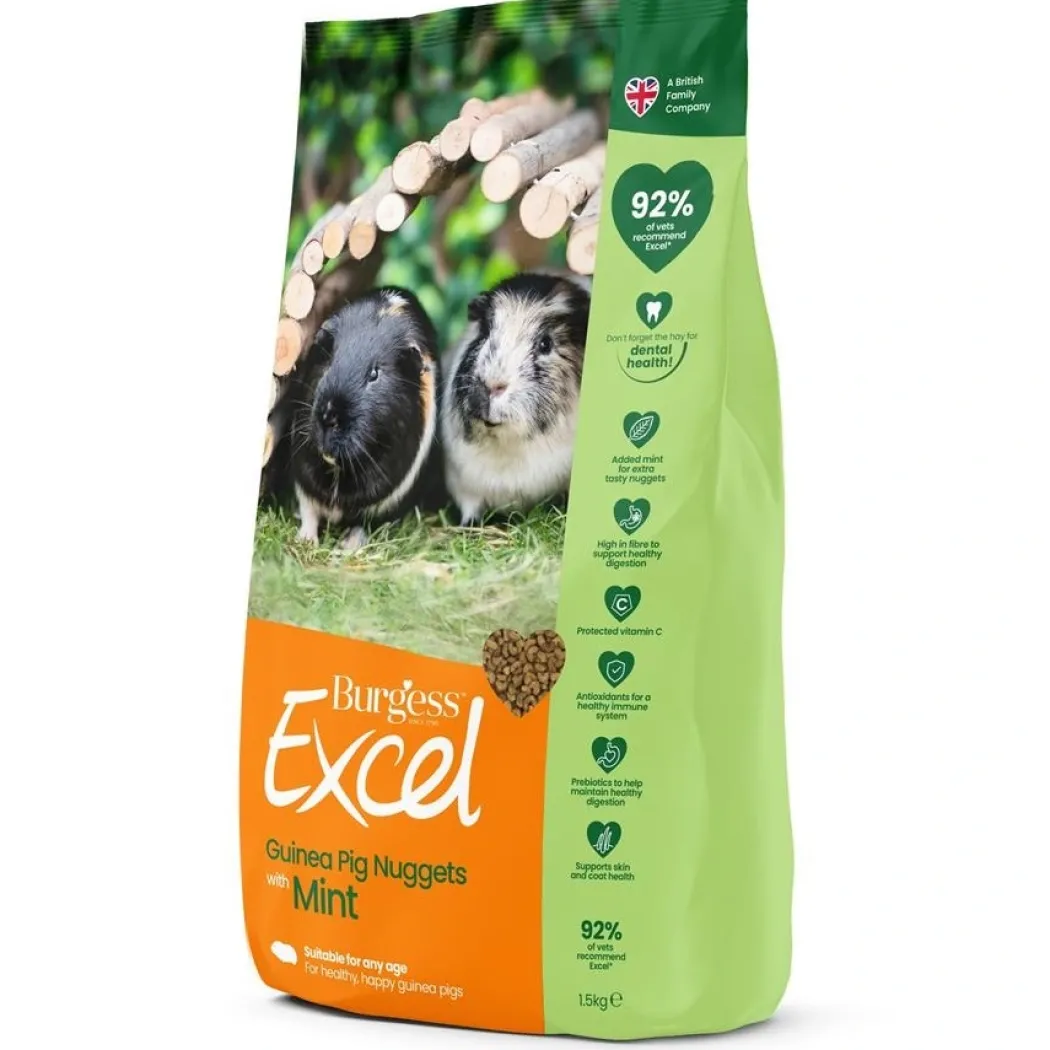 Burgess Excel Marsvinefoder 1,5 kg - Mint og C Vitamin
