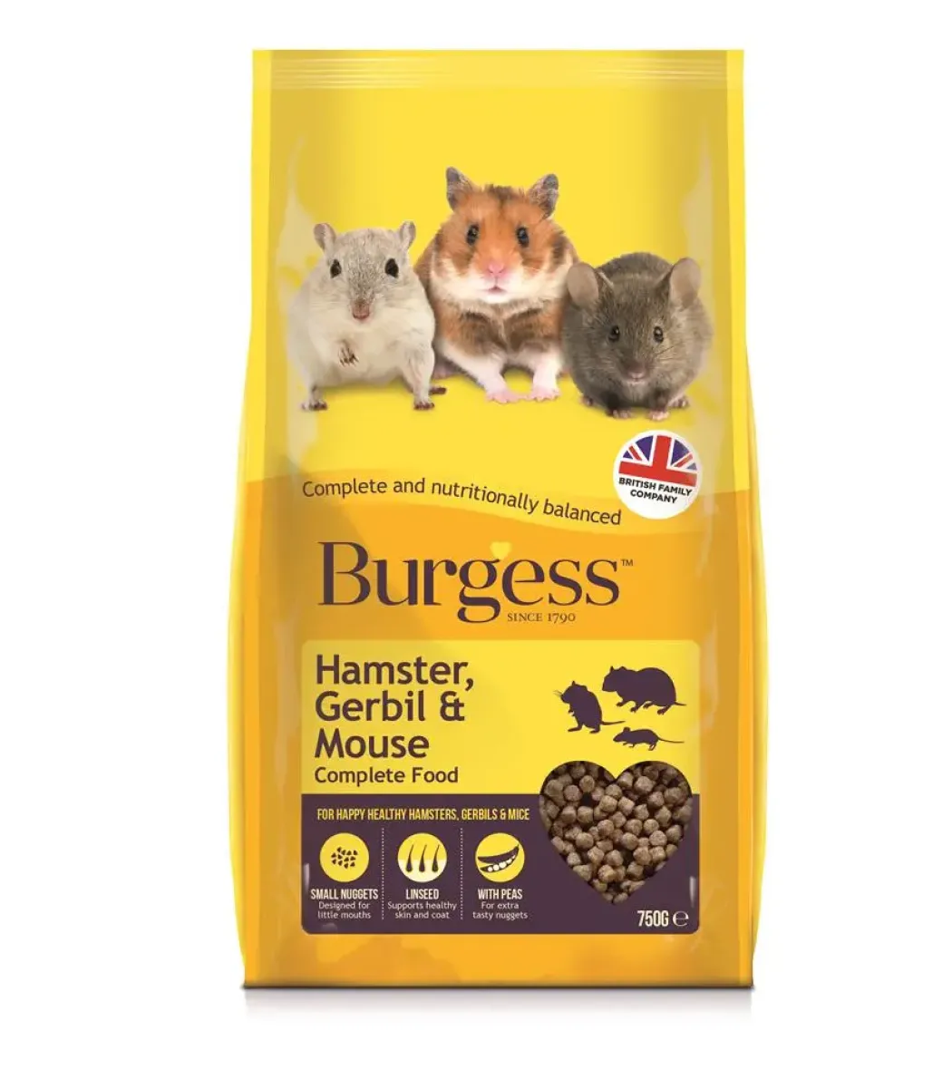Burgess Hamster Gerbil & Mus 750 g - fuldfoder til små gnavere
