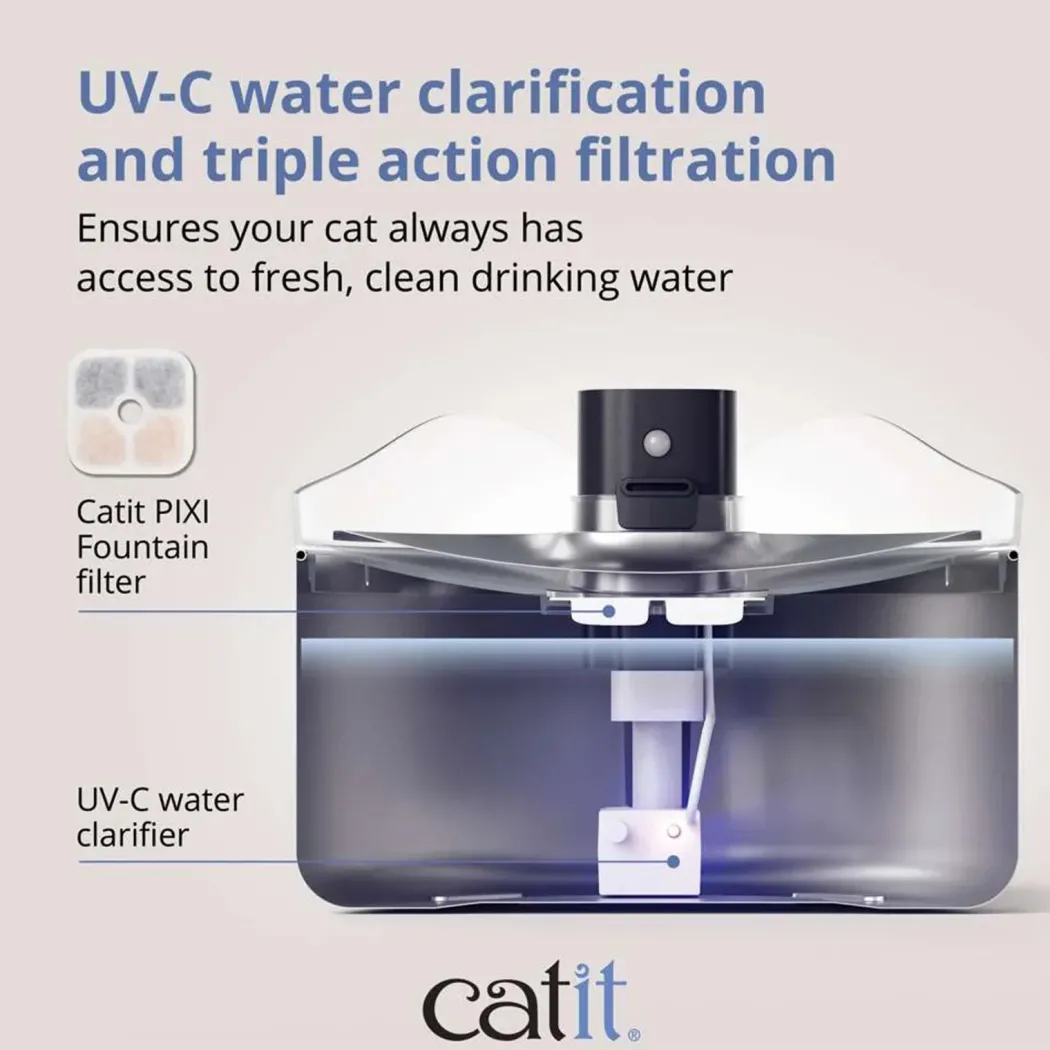 Catit Pixi Drikkefontæne Rustfrit stål UV-C 5 Liter