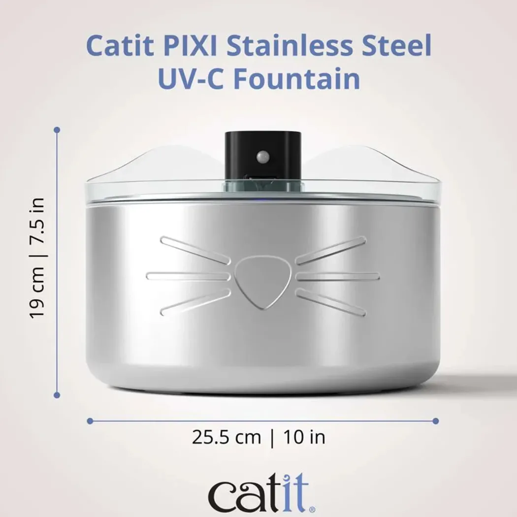 Catit Pixi Drikkefontæne Rustfrit stål UV-C 5 Liter