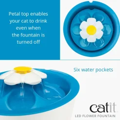 Catit Senses 2.0 Flower Fountain (drikkeautomat) 3 L med LED