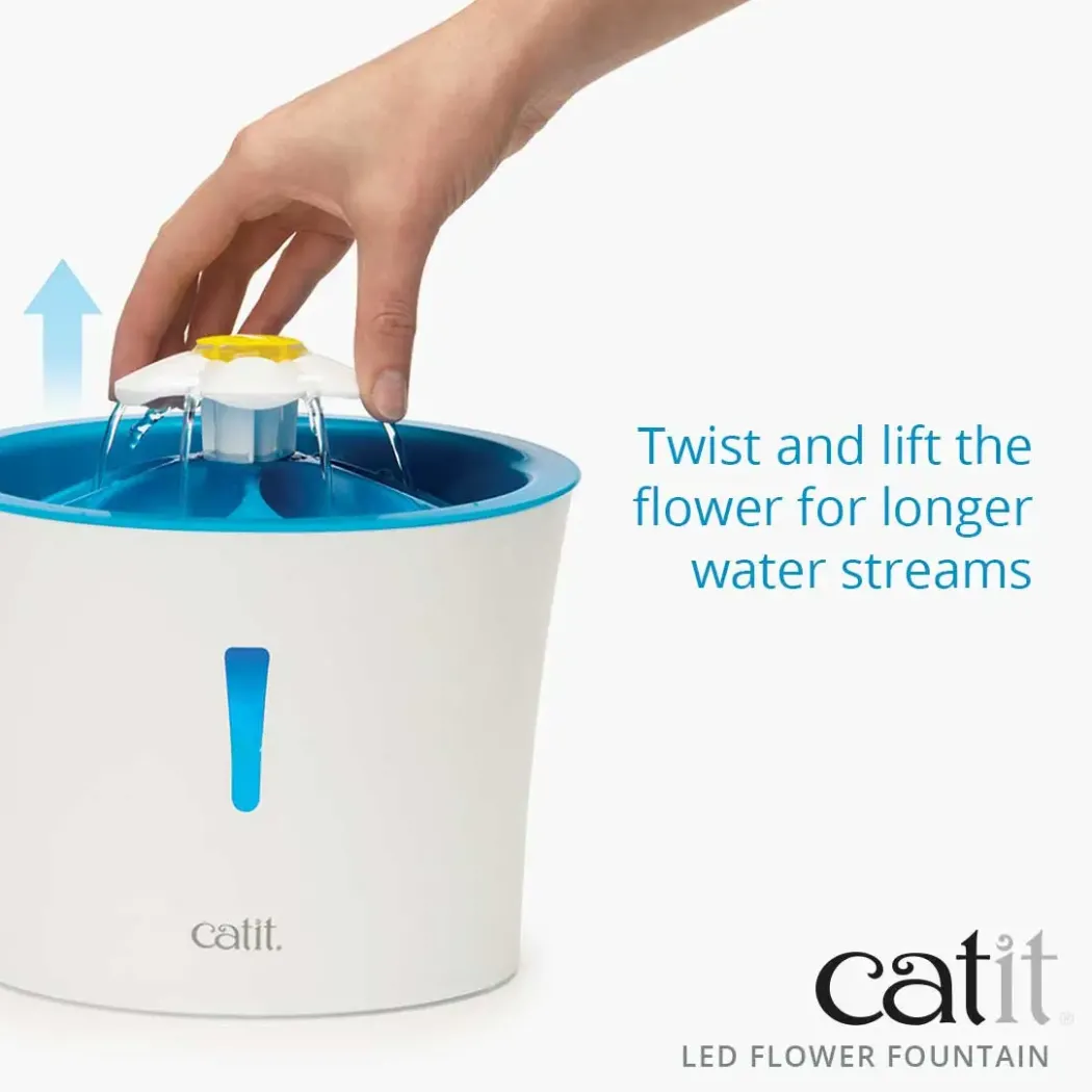 Catit Senses 2.0 Flower Fountain (drikkeautomat) 3 L med LED