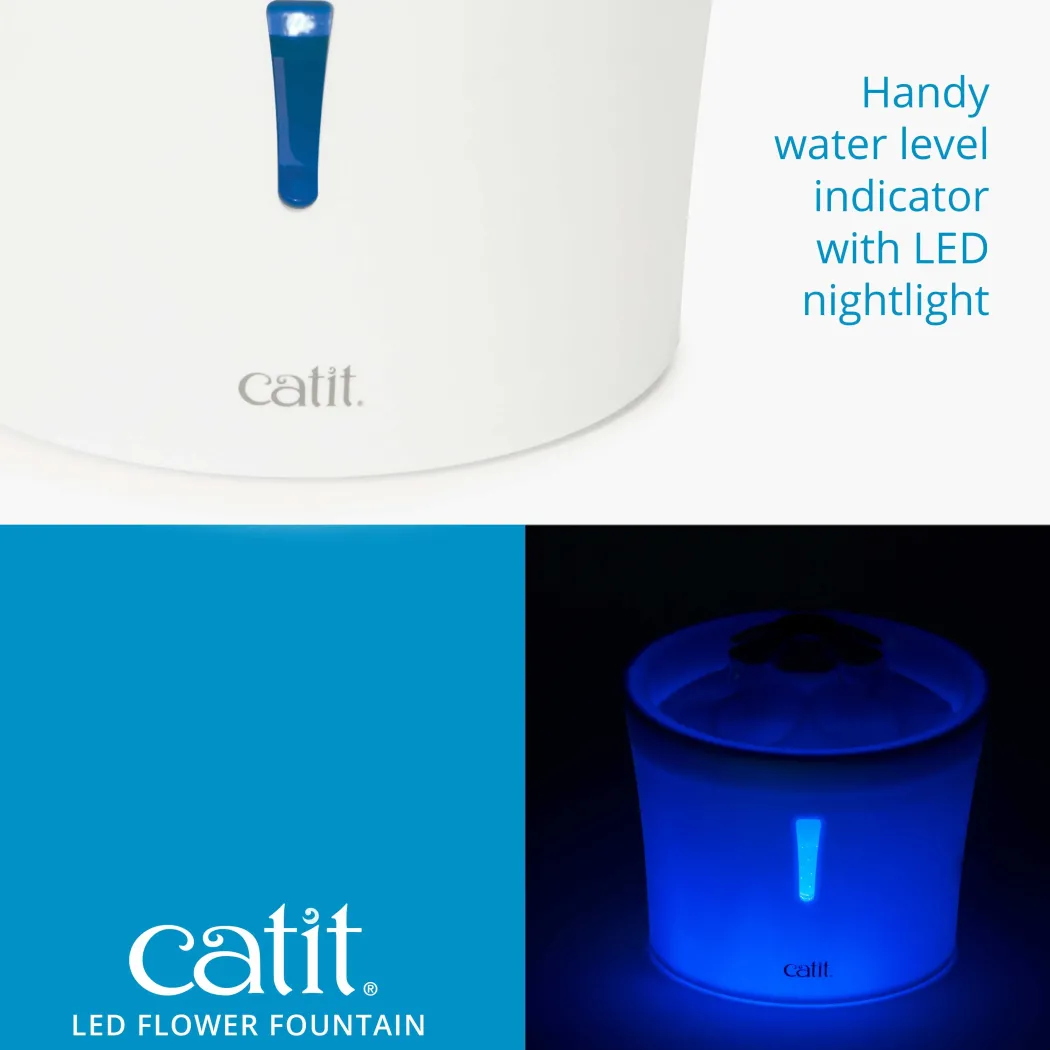 Catit Senses 2.0 Flower Fountain (drikkeautomat) 3 L med LED