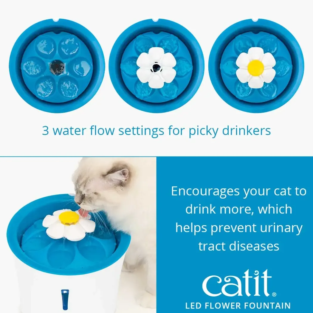 Catit Senses 2.0 Flower Fountain (drikkeautomat) 3 L med LED