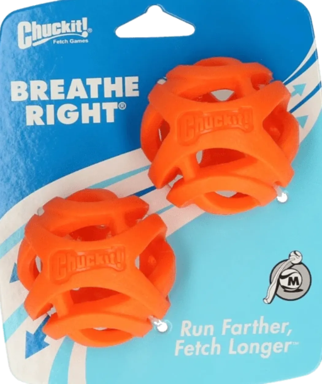 Chuckit Breathe Right Fetch Ball Medium 2 stk