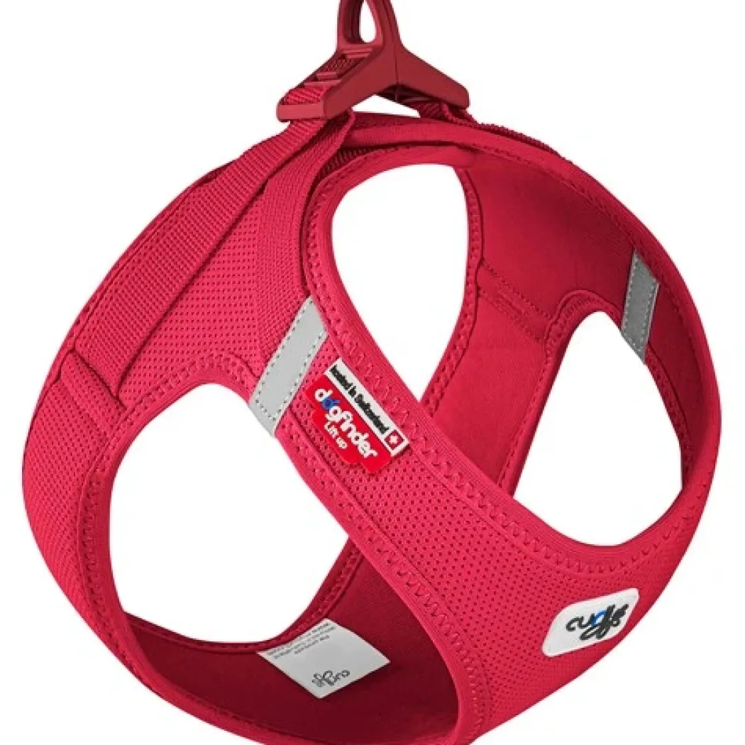 Curli Vest hundesele Clasp Air Mesh Rød XL bryst 56-63 cm - let og sikker komfort