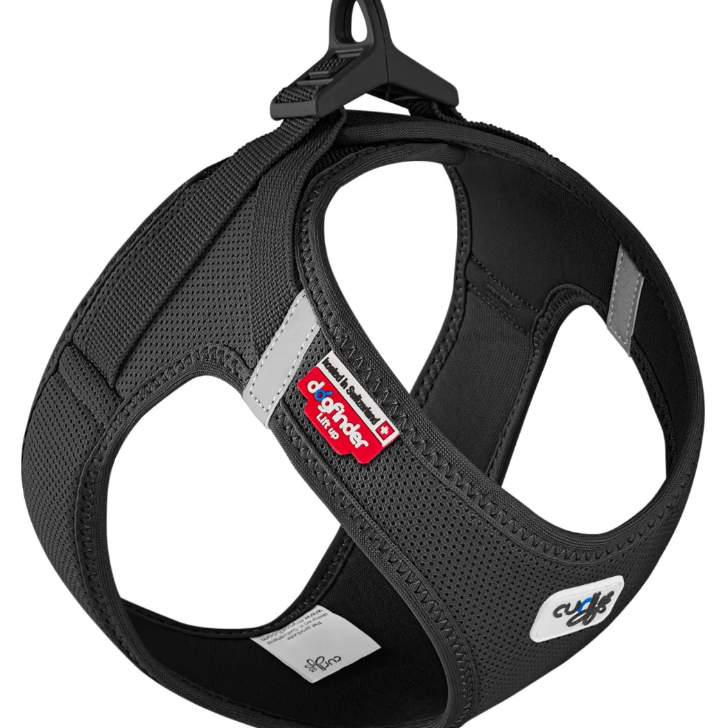 Curli Vest Hundesele Clasp Air Mesh S Sort - let og stabil sele til små hunde