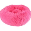 Cushion Krems fluffy rund hundeseng small Pink