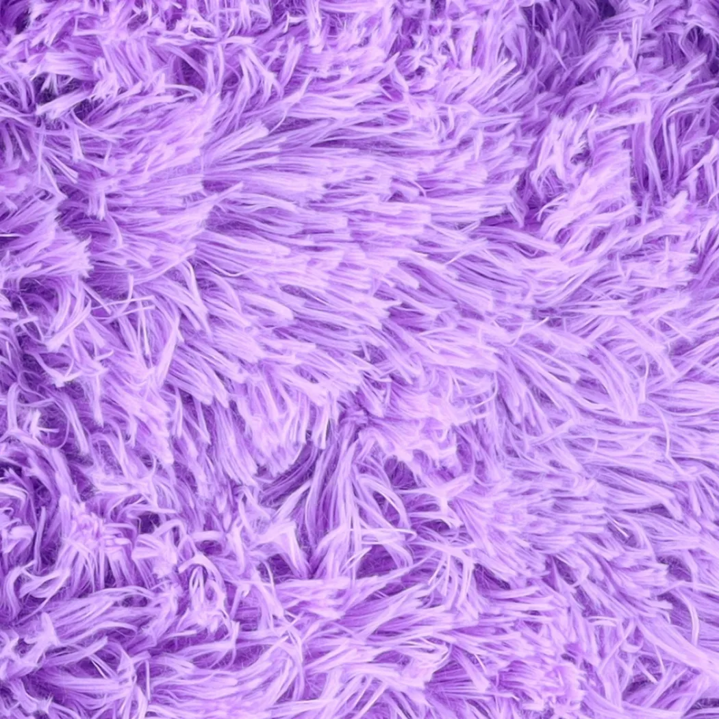 Cushion Krems fluffy rund hundeseng small lilla