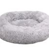Cushion Krems fluffy rund hundeseng small lysegrå