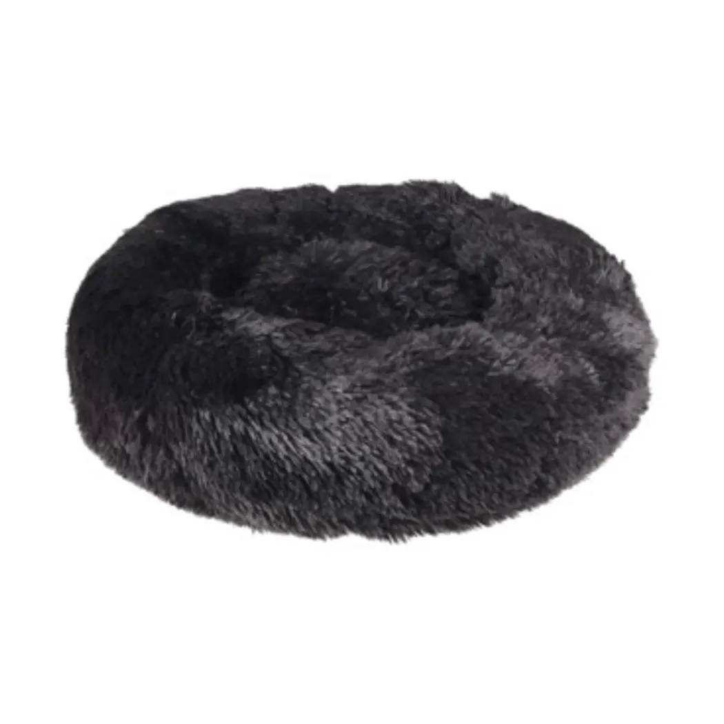 Cushion Krems fluffy rund hundeseng small sort