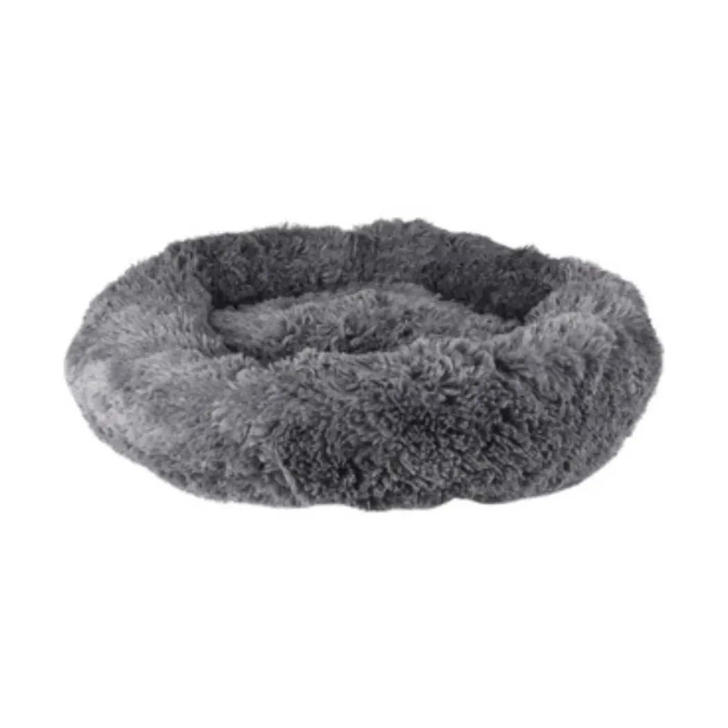 Cushion Krems fluffy rund hundeseng medium grå