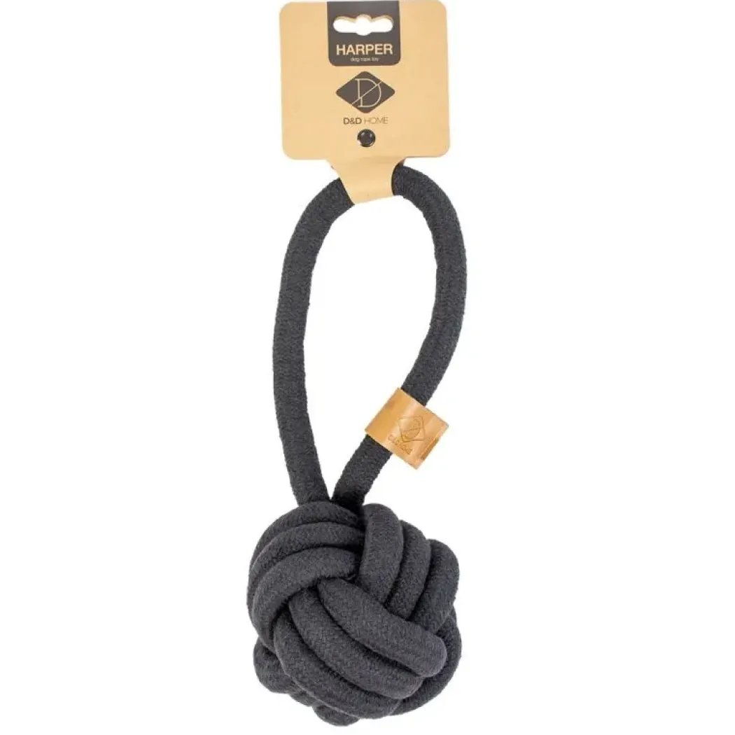 D&D Home Harper Ball L 27 cm Sort Knudereb 15 mm - hundelegetøj