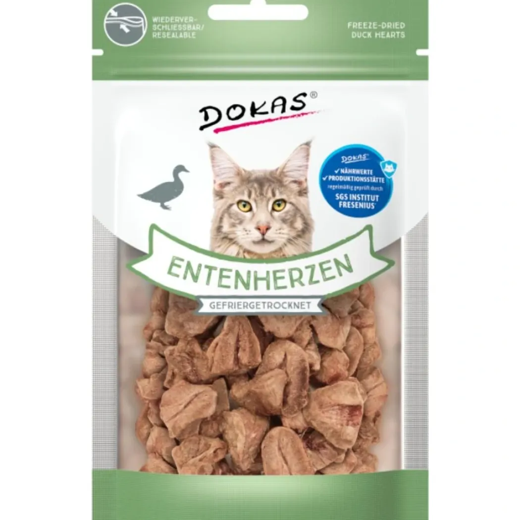Dokas Kat Andehjerter 15 g - Naturlig skånsom og uimodståelig godbid til katte