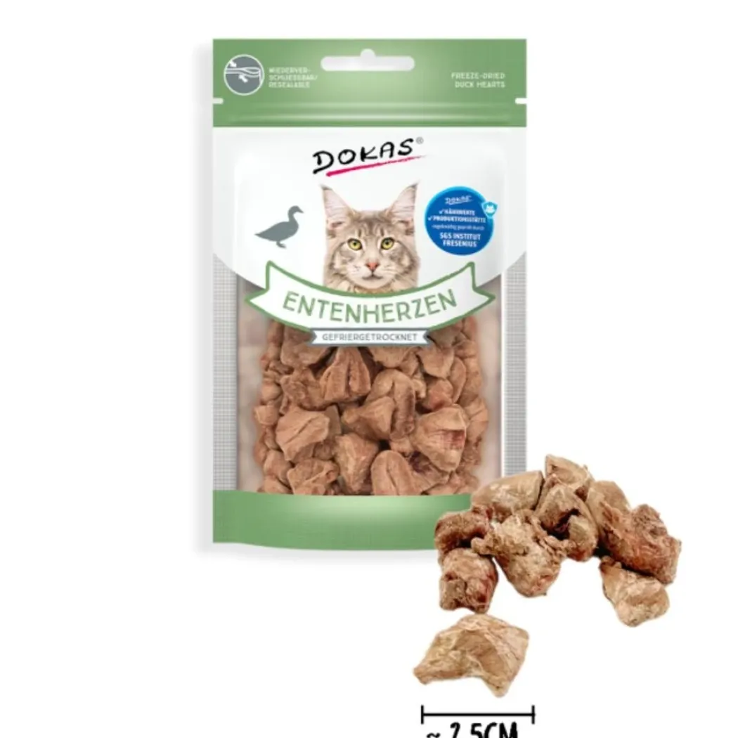 Dokas Kat Andehjerter 15 g - Naturlig skånsom og uimodståelig godbid til katte
