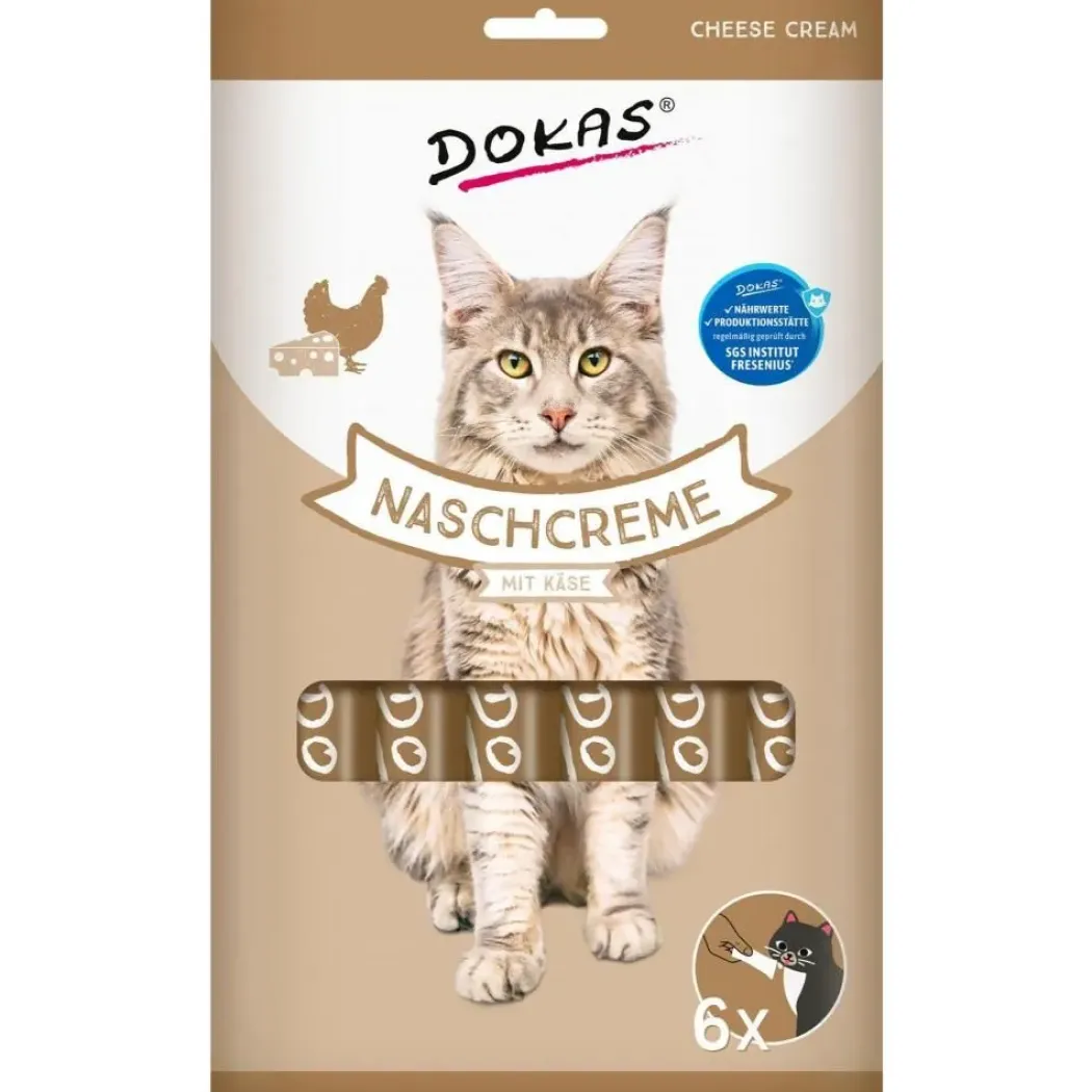 Dokas Kat Creamy Slikbar Kattesnack Kylling med Ost 90 Gram