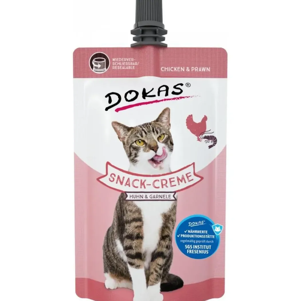 Dokas Kat Snack-creme med kylling og rejer 90 Gram