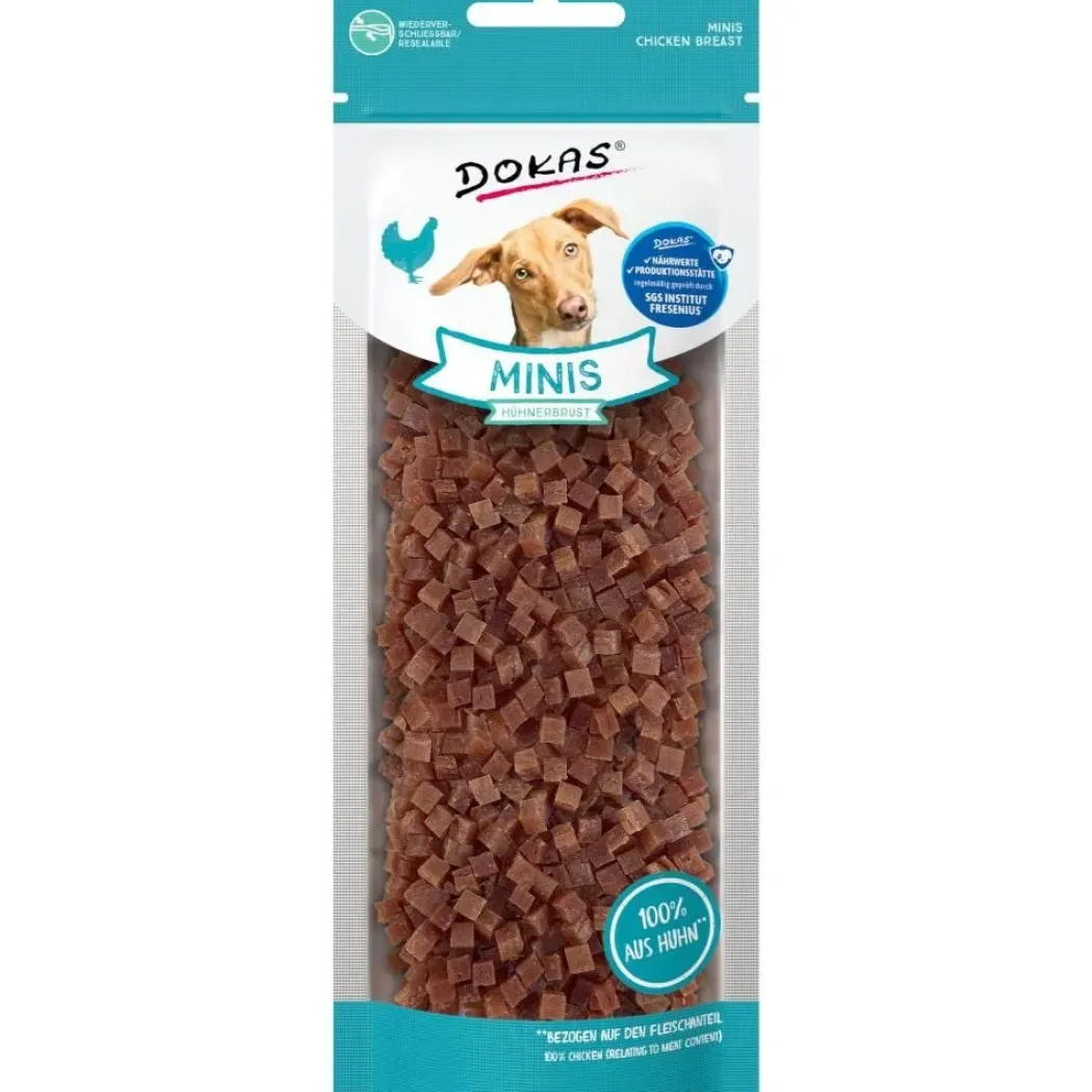 Dokas Minis kyllingebryst 70 g - små lækre hundesnacks