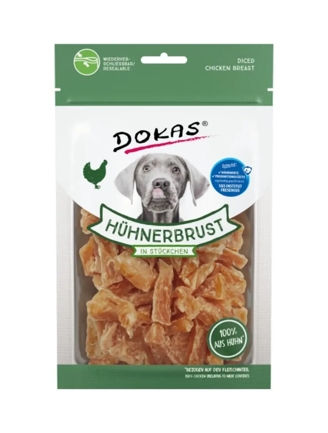 Dokas Tern af kyllingebryst 70 g - små proteinrige hundesnacks