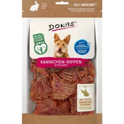 Dokas Tørrede kaninribben 100 g - naturlige tyggeben til hunde