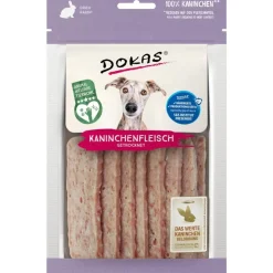 Dokas Tørrede kaninskiver 70 g - naturlige hundesnacks af kanin