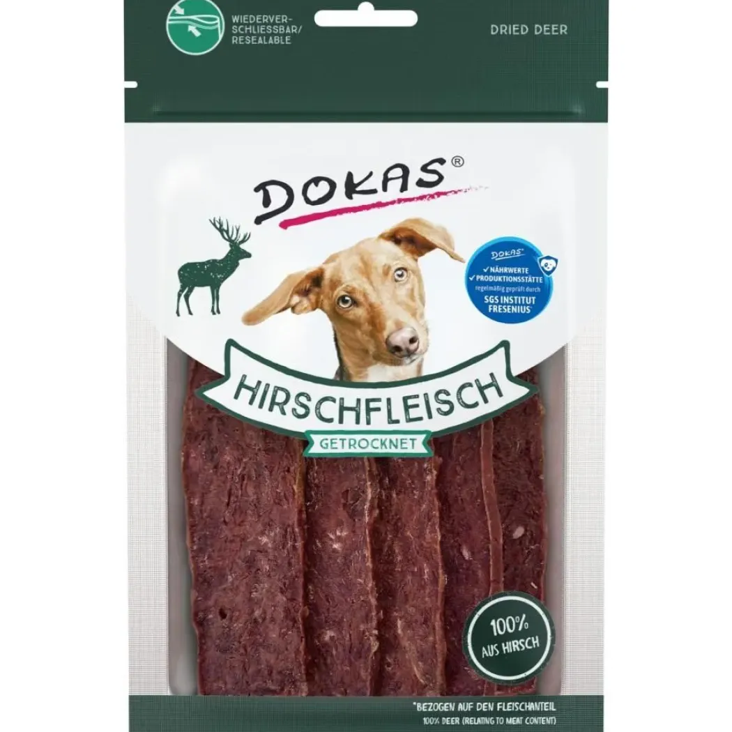 Dokas Tørrede Krondyrskiver 60 g - naturlige hundesnacks