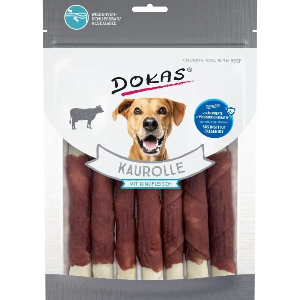 Dokas Tyggerulle med okse 190 g - robust tyggeben