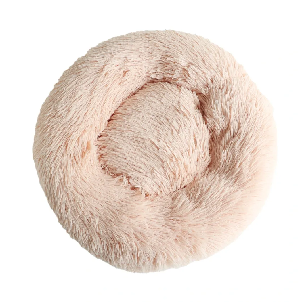 Donut Cozy Hundeseng Laksefarvet 50 cm - blød seng til små hunde