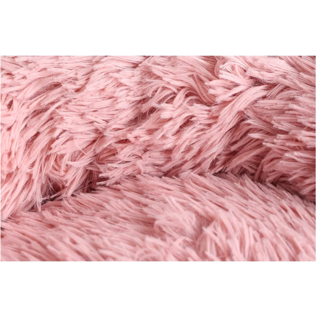 Donut Cozy Hundeseng Lyserød 60 cm - blød seng til mellemstore hunde