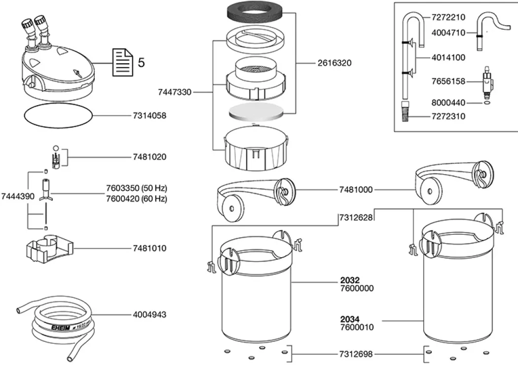 EHEIM 2032 Ecco Pro udvendig filter 500 l/t Pro 130